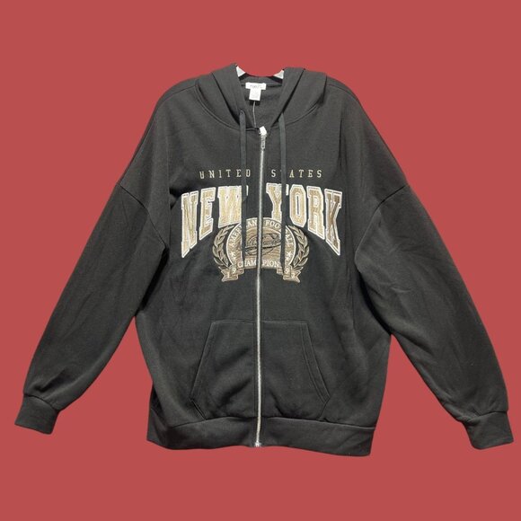 Rue 21 - Men's Long Sleeve Hooded Sweatshirt - Black - Extra Large - Picture 1 of 13